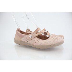 Earth Shoes Women's Mary Jane Size 9.5 Blush Pink Leather Slip On Shoes Comfy